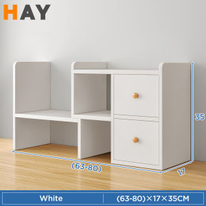 Bookshelf Deskop Rack Tabletop Organizer Storage Rack Rak Buku Meja Buku Multifunctional Table Stand Office Table Multi-layer Bookshelf With Door