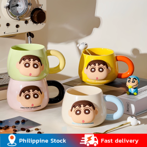 💥Dream Best🔥 Cute Cartoon Anime Crayon Shin Chan Ceramic Mug Creative Girl Milk Cup High Beauty Couple Home Coffee Cup Boxed Gift
