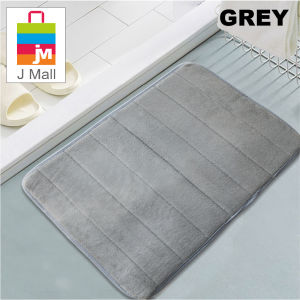 Floor Bath Mat Kitchen Carpet 60*90cm | Coral Fleece Velvet Water Absorption Rug Memory Foam Bathroom Alas Kaki 条纹地垫