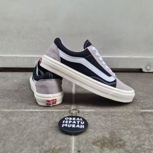 OBRAL SEPATU SNEAKERS PRIA VANCE OLD SCHOOL VAULT OG GREY BLACK 36-43 SNEAKERS VULCANIZED KANVAS ABU HITAM MURAH 100%