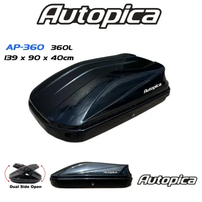 ROOFBOX RAHMAH!! AUTOPICA 360L Car Roof Box ABS Material Glossy Black Slim Compact Cargo Roofbox