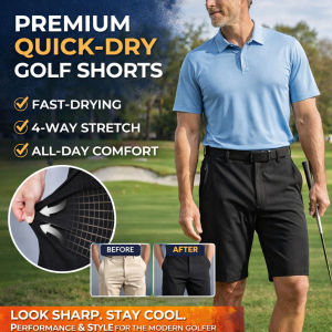 Mens Premium Quick Dry Stretch Golf Shorts Casual Business Office Wear Comfort Fit Breathable Fabric