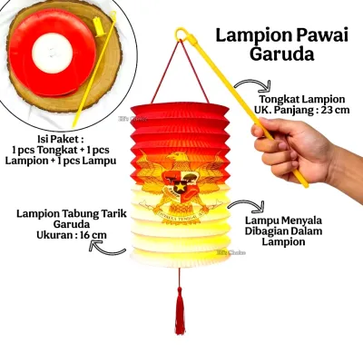 Lampion Merah Putih Garuda HUT RI 17 Agustus Hiasan Kemerdekaan Dekorasi Gantung Kertas