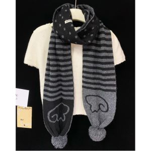 ZYJC Stripe Pattern Knitted Scarf Autumn Winter Polka Dot Neckerchief Trendy Warm Womens Scarf Gift