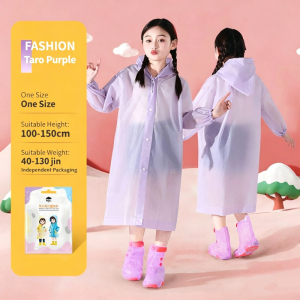 Student Raincoat Childrens Raincoat Backpack One Piece Thickened Outdoor Travel Waterproof Rainco