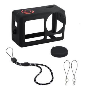 Linh hoạt Silicone máy ảnh bìa trường hợp bảo vệ và ống kính bảo vệ với phòng ngừa té ngã sợi dây thừng cho hành động 5 chuyên nghiệp