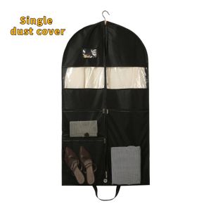 TRASTO Mesh Pockets Portable Garment Bags Foldable Multi-Compartment Travel Garment Bags Storage Organizer with Window Wardrobe Garment Covers Business Trip