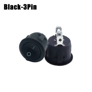 Diameter 20mm Round Rocker Plastic Push Button Switch Mini Round Black 2/3 Pin ON-OFF Rocker Switch