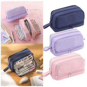 tsevd school supplies pencil cases boxes With Compartments Portable Pen Pouch Anti Fouling Wear-resistant Pencil Case Multifunctional Large Capacity Pen Bag Stationery Organizer