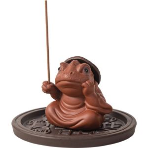 REGISTR Toad Fairy Ceramic Toad Incense Burner Zen Chinese Style Ceramics Ceramic Toad Censer Holder Creative Sleep Aid Tabletop Incense Base For Household Aroma