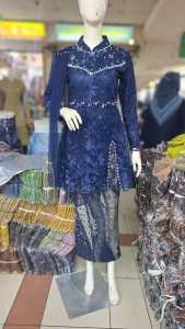 Tunik inaara bahan tille mutiara payet selendang bahu terbaru