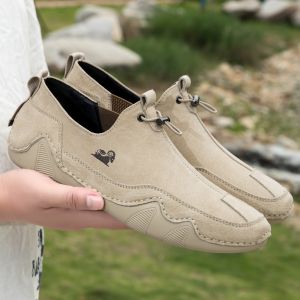 Sepatu Slip On Pria Loafer Musim Panas Bernapas Casual Import Sepatu Tanpa Tali Kulit  Santai Selop Keren Ringan Lentur 348