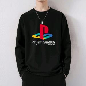 Bisa COD Sweater Keren Kaos Pria Distro Pinjam Seratus Crewneck Trendy Sweatshirt Elegan Sweter Kece