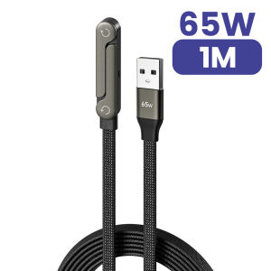 Kabel Cas Pantas 240W Type C PD 3.1 dengan Penyangga Permainan 90 Darjah