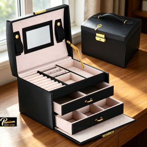 Jewelry Box with Lock and Mirror Lockable Travel Jewelry Organizer Gift for Women