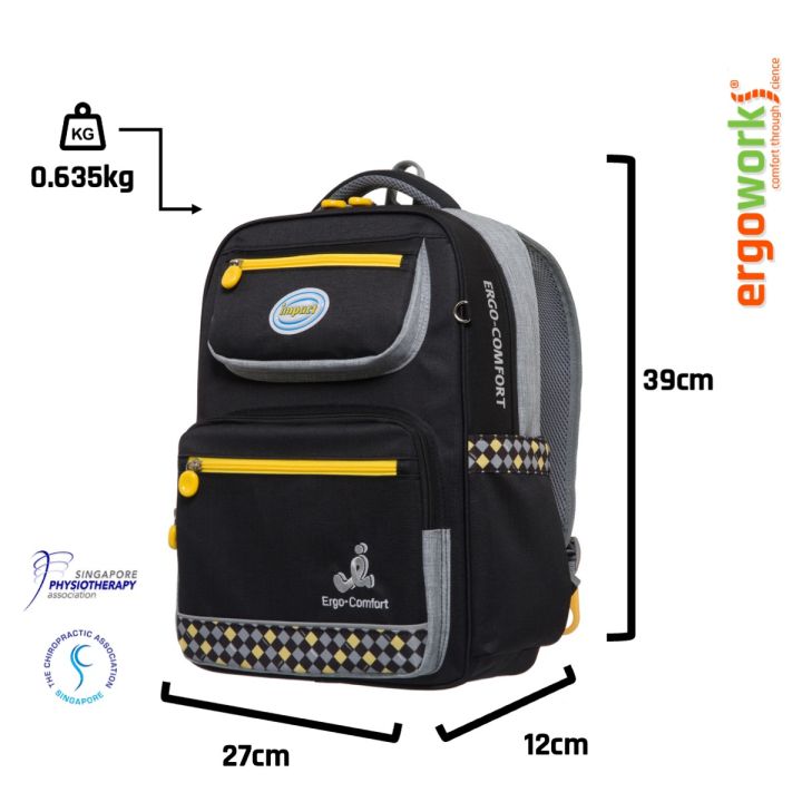 IMPACT School Bag IM 00365 Ergo Comfort School Bag Spinal Support with Ultra Lightweight Ergonomic Backpack Lazada Singapore