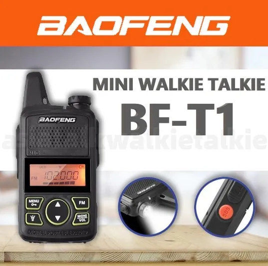 BF-T1 Frequency 400-470MHz 20 Channels Mini Ultra Thin Walkie Talkie Set of 2