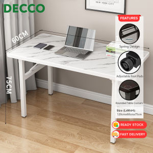 DECCO【No Need Installation】120cm Computer Table Home Foldable Study Desk Office Folding Table Dining Coffee Table Furniture - Fulfilled by DECCO SHOP