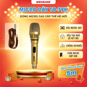 Micro karaoke có dây chính hãng SUNRISE TO 79K hát nhẹ hút giọng mic kèm dây zin dài 5m chống gãy bền bỉ