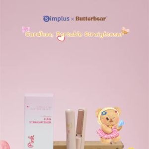 【Simplus×Butterbear】2 In 1 Hair Straight&Curl丨Cordless Rechargeable丨45Mins Long Battery丨3D Floating Ceramic PanelZFBA008
