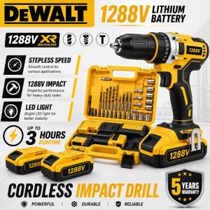 DeWalt 1288V Cordless Hammer Drill Driver with Free Two 1288V Batteries