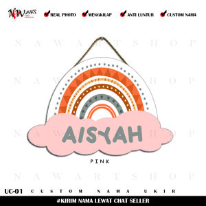 Hiasan Dinding Custom Nama Ukiran Aesthetic papan gantungan dekorasi rumah kamar poster kayu