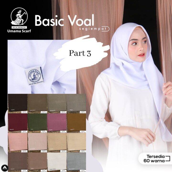 Bisa Cod Terbaru Hijab Jilbab Kerudung Hijab Basic Voal Umama Part 3 ...