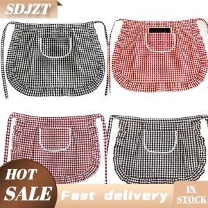 SDJZT Tạp dề vuông kiểm tra nửa eo Tạp dề chất liệu cotton chống vết bẩn thoáng khí nấu ăn tại nhà quần áo làm việc phụ kiện nhà bếp