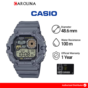 Jam Tangan Pria Casio WS-1700H-8A Digital Dial Light Grey Resin Band