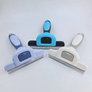 [Lava.Pet] For Furry Friends Deshedding Comb - Medium (White) | Stainless Steel | Comfortable Non-Slip Grip | Detachable Head - For Pets