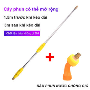 Cần Rút Tưới Hoa Inox Cần phun tưới dài 2m/3m Cần phun xịt inox rút dùng cho bình phun xịt thuốc nối đồng thau