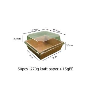 Kraft Bakery Box for Muffins Sushi Sandwiches 50PCS Food Grade Locking Design Oil & Grease Resistant