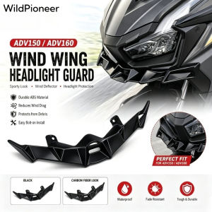 WildPioneer Motorcycle Headlight Guard Front Beak Wind Spoiler ABS Black For Honda ADV150 ADV160