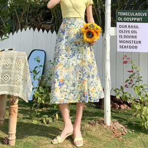 ✨พร้อมส่ง✨กระโปรงพิมพ์ลายดอกไม้ กระโปรงยาว พิมพ์ลายดอกไม้ กระโปรงเอวสูงยางยืด สไตล์เรโทร สําหรับผู้หญิง กระโปรง พริ้วๆใส่สวย Skirt