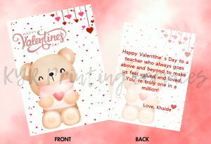 Valentine Card for Teachers with envelope