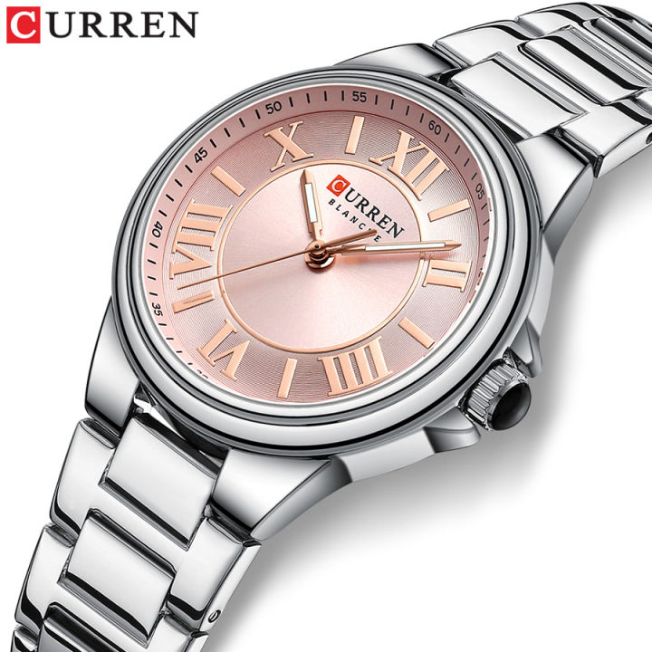 CURREN Luxury Sparkling Rhinestone Dial Stainless Steel Bracelet for Ladies  Simple Quartz Wristwatches New Fashion Trends Gift Lazada PH