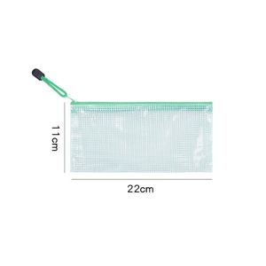NOBLELYN Thick Mesh Zipper Pouch Waterproof Transparent File Bag Simple PVC Stationery Organizer Students
