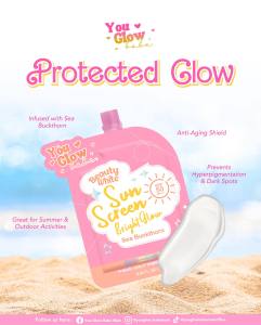 You Glow Babe Beauty White Sunscreen Bright Glow SPF 50 25g | UVA UVB Broad Spectrum Sunblock YGB Sunscreen