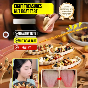 Eight Treasures Nut Boat Tart Walnut Cashew Batan Wood Crispy Mixed Nuts Pastry Healthy Nuts Snack