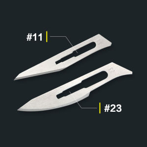 1 Set Pig Surgical Blade Kit (1Pcs Stainless steel handle+10Pcs blade) for Piglets Castration Tools