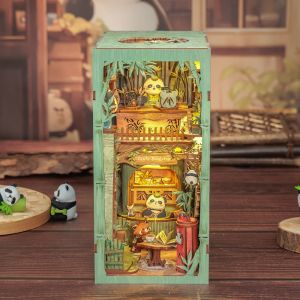 DIY 3D Wooden Puzzle Panda Bookshop Learning by Doing Self Assembly Educational Craft DY028