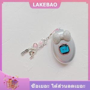 【LAKEBAO】 กระเป๋าใส่โทรศัพท์แบบพับได้มีแอร์คุชชั่นติดโบว์สำหรับ Y2k ย้อนยุคกระเป๋ากระจกแต่งหน้าสวยงาม