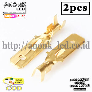 2PCS Skun Gepeng Cowok / Terminal Skun Konektor Kabel Gepeng Male / Sekun Cowok Tembaga Cowok