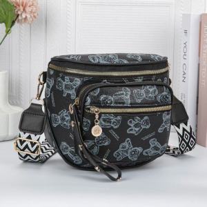 THANKS99 SHOP#8444 Stylish crossbody bag for Women features an all-over teddy bear print designed w/ multi-compartments