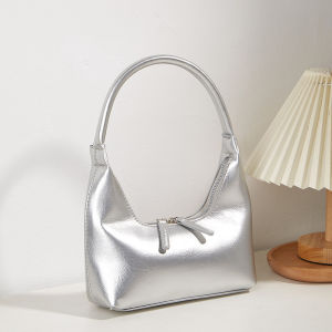 IELGY Female Bag Simple Solid Color Handbag High-End Niche Design Casual Fashion Patent Leather Handbag