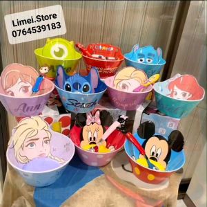 [𝓛𝓲𝓶𝓮𝓲.𝓢𝓽𝓸𝓻𝓮] Chén tô ăn nhựa melamine 3D Elsa Mickey Princess Car Minnie Mike Sulley cho trẻ em bé trai gái