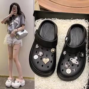 [Free Shipping] WomenS Summer New Style Clogs Snow Boots Thick-Soled Beach Shoes Non-Slip Soft-Soled Closed-Toe Outdoor Sandals