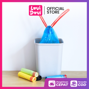 Kantong Plastik Gulung Sampah Dengan Tali Isi 13 Lembar 45X50CM/ Trash Bag Roll Transparan