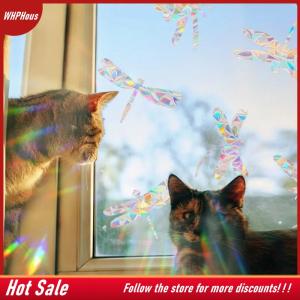 【COD】🔥🔥🔥 Sun Catcher Rainbow Maker Window Stickers Cat Bird Moon Sun DIY Removable Decals for Home Office Decoration