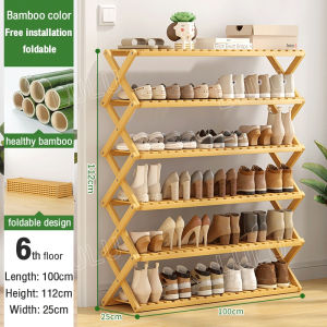 in STOCKLULU 3/4/5/6 Layers Shoe Rack Rack Kasut Organizer Bamboo Shoe Rack Over 30+Pairs Storage Rack Shoes Rack Cabinet Shoe Rack